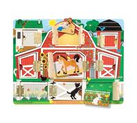 Melissa & Doug - Planche Activités Montessori Avec Loquets - Univers De La Ferme - Jouet Sensoriel En Bois - Jouet D'Activité, De Développement Et D'Apprentissage - Cadeau Enfant 3 Ans Et +