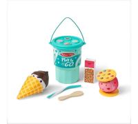 Melissa & Doug Play to Go - Ensemble de jouets de voyage en forme de crème glacée dans une tasse avec couvercle anti-stress - 11 pièces pour cônes, sandwichs, shakes pour garçons et filles à partir de