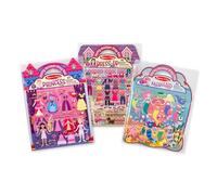 Melissa & Doug – Set de livres d'activités Puffy : Habillage, Princesse, Sirène – 208 autocollants réutilisables