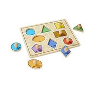 Melissa & Doug Puzzle À Gros Boutons en Bois - Formes Géométriques,Cadeau pour Enfants de 2 3 4 Ans,Jouet en Bois Montessori, Jouets d'éveil et 1er âge, Jouets d'activité et de développement