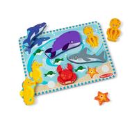 Melissa & Doug, Puzzle à grosses pièces en bois licorne et arc-en-ciel, 6 pièces, pour tout-petits à partir de 2 ans