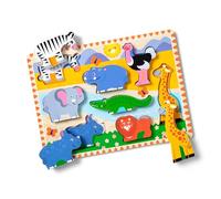 Puzzle en bois Animaux de Safari - MELISSA & DOUG - 9 pièces - Pour enfants à partir de 2 ans