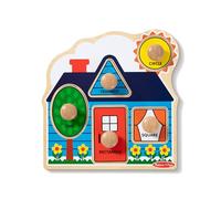 Melissa & Doug Puzzle en Bois À Gros Boutons Premières Formes, Cadeau pour enfants de 2 3 4 ans, Jouet en bois Montessori, Jouets d'éveil et 1er âge, Jouets d'activité et de développement