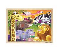 Melissa & Doug Puzzle en bois Safari des plaines africaines avec plateau de rangement (24 pi ces)