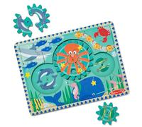 Melissa & Doug Puzzle à engrenages tournants en bois « Sous la mer » - 18 pièces