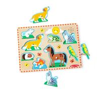 Melissa & Doug Puzzle Sonore Animaux, Cadeau pour garçon ou Fille de 2 3 4 Ans,Jouet en Bois Montessori, Jouets d'éveil et 1er âge, Jouet en Bois Classique, Jouets d'activité et de développement