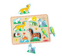 Melissa & Doug Puzzle Sonore Animaux, Cadeau pour garçon ou fille de 2 3 4 ans,Jouet en bois Montessori, Jouets d'éveil et 1er âge, Jouet en bois classique, Jouets d'activité et de développement