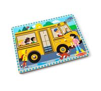 Melissa & Doug Puzzle Sonore Autobus, Cadeau pour enfants de 2 3 4 ans,Jouet en bois Montessori, Jouets d'éveil et 1er âge, Jouet en bois classique, Jouets éducatif, d'activité et de développement