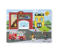 Melissa & Doug Puzzle sonore autour de la caserne des pompiers - Puzzle chevilles en bois (8 pi ces)