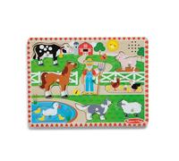 Melissa & Doug - Puzzle Sonore Ferme 8 Pièces - Old Macdonald - Puzzle Enfant - Jouet En Bois - Jeu d'Eveil - Jouet Educatif De Développement Et Créatif - Cadeau Enfant 2 Ans Et +