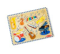 Melissa & Doug Puzzle Sonore Instruments de la musique, Cadeau pour garçon ou fille de 2 3 4 ans, Jouet en bois Montessori, Jouets d'éveil et 1er âge, Jouets éducatifs d'activité et de développement