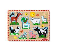Melissa & Doug - Puzzle Sonore La Ferme 8 Pièces - Casse-Tête - Puzzle Enfant -