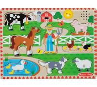 Melissa & Doug - Puzzle Sonore La Ferme 8 Pièces - Old Macdonald | Chanson Old MacDonald - Jouet En Bois - Puzzle Enfant - Jeu d'Éveil - Jouet Éducatif De Développement Et Créatif - Dès 2 Ans