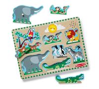 Melissa & Doug Puzzle Sonore Le Zoo, Cadeau pour garçon ou fille de 2 3 4 ans,Jouet en bois Montessori, Jouets d'éveil et 1er âge, Jouet en bois classique, Jouets d'activité et de développement