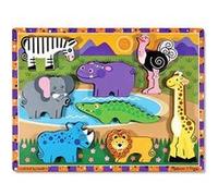 Puzzle en bois Animaux de Safari - MELISSA & DOUG - 9 pièces - Pour enfants à partir de 2 ans