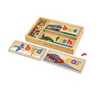 Melissa Doug See Spell Wooden Educational Toy With 8 Double-Sided Spelling Boards And 64 Letters
