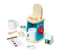 Melissa & Doug, Machine à Expresso, 11 pièces, Machine a Cafe Cafetiere avec accesoires, Jeux de rôle, Jeu d'imitation, Jouets en bois, Aliments en bois, Cadeau pour filles et garçons de 3 4 5 6 7 ans