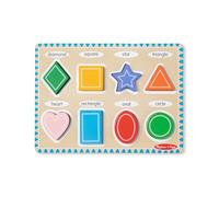 Melissa & Doug Shapes Chunky Puzzle , Puzzles , Wooden Toy , 2+ , Gift for Boy or Girl