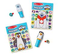 Melissa & Doug - Pack Sticker WOW Hiver - 2 tamponneuses (Ours, Pingouin), 2 blocs, 450 autocollants