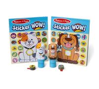 Melissa & Doug - Sticker Wow - 2 Tamponneuses Chien Et Chat, 2 Blocs D’Activités 300 Autocollants + 2 Recharges 150 Stickers - Activité Manuelle Enfant - Loisir Créatif - Cadeau Enfant 3 Ans Et +