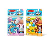 Melissa & Doug Sticker WOW - Ensemble Chien et Licorne : 2 Blocs d'activités, 2 tampons Autocollants, 600 Autocollants