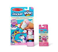 Melissa & Doug - Sticker Wow - Tamponneuse Licorne + Bloc D’Activités | Tamponneuse Avec 300 Autocollants Et Recharge 200 Stickers - Livre D’Activités - Loisir Créatif - Jeu De Voyage - Dès 3 ans