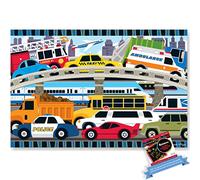 Melissa & Doug Traffic Jam: 24pcs Floor Puzzle Bundle avec 1 Thème Compatible M&D Scratch Fun Mini-Pad (04421)