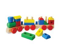Melissa & Doug- Train en Bois avec différentes Formes géométrique à empiler-18 pièces, 10572