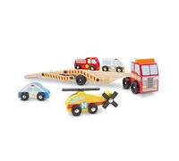 Melissa Doug Transporteur De Véhicules D Urgence Jouets En Bois Pour Garçon Ou Fille 3
