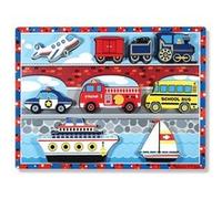 Melissa & Doug Véhicules Casse-tête en bois - Avion, train, voitures et bateaux G