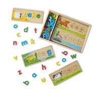 Melissa & Doug Voir et Épeler | Jeux éducatif pour apprendre anglais en bois | Premier âge | Jouet Montessori | Jouets en bois |3+ | Cadeau pour garçon ou fille