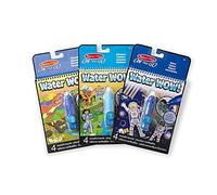 Melissa & Doug Water Wow! 3 blocs de révélation à l’eau Espace Dinosaures et Aventure, Jeu d'eau pour enfants, bloc d'activité aquatique, Coloraige à l'eau, 3+, Cadeau pour garçon ou fille