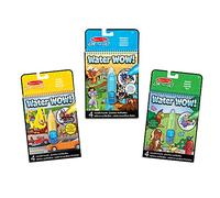 Melissa & Doug Water Wow! Lot de 3 Blocs d'activités de coloriage à révélation à l'eau réutilisable - Ferme, Safari et Animaux, Coloriage à l'eau, Cadeau pour garçon ou Fille de 3 4 5 6 7 Ans