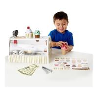 Melissa & Doug - Comptoir à crème glacée - Marchande de glaces en bois - Multicolore