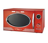Melissa Four à micro-ondes rétro 16330129-1000 W - cavité 23 L - modèle avec fonction grill - rouge métallisé