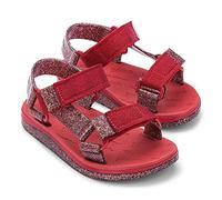 melissa Girl's Mini Papete + Rider I Inf Flat Sandal, Rouge, 34 EU