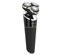 Melissa Infinity16680051 Rasoir électrique pour homme - Tondeuse à barbe - Trois têtes rotatives - Batterie intégrée - Indicateur de charge - Support de charge - Noir