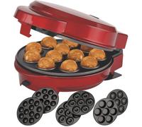 Melissa Machine à muffins 3 en 1 Moule à donut et popcake 700 W Rouge métallisé Lot de 3 plaques
