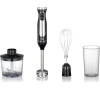 Melissa Mixeur plongeant 16210069-600 W - 2 vitesses avec réglage progressif - mini-hachoir 0,5 L inclus - fouet et gobelet 0,7 L - noir