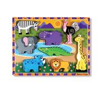 Puzzle en bois Animaux de Safari - MELISSA & DOUG - 9 pièces - Pour enfants à partir de 2 ans