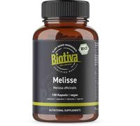 Mélisse bio 150 Gélules - Melissa officinalis - 450mg - Sans additifs - Conditionné et contrôlé en Allemagne - Biotiva