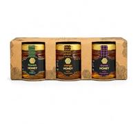 Melissokomiki Dodecanese Coffret Miel Grec 3 x 40 g | Trois pots en verre de 40 g : miel de thym, de pin et de fleur d’oranger, parfaits pour dégustation ou cadeau.