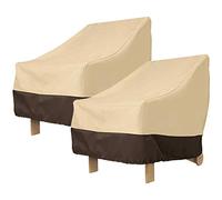 Melitt Adirondack - Lot de 2 housses de chaise de patio robustes 420D - 78,7 x 83,8 x 91,4 cm - Housses imperméables pour meubles de jardin - Beige