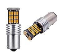 Melitt Lot de 2 ampoules LED 1156 7506 P21W BA15S jaunes pour clignotants et arrière