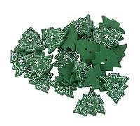 Melitt Lot de 25 boutons en bois en de sapin de Noël avec trous pour couture, scrapbooking, travaux manuels