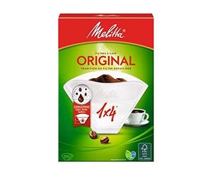 Melitta, 100 Filtres à Café, Taille 1x4, Pour Cafetière à Filtre, Original, Blanc