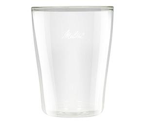 Melitta 2 Verres à Café Long, Double Paroi Isolante, Anti-Brulure, Adapté au Micro-Onde, 200 ml, Hauteur 11,1 cm, Pour Over