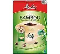 Melitta, 80 Filtres à Café, Taille 1x4, pour Cafetière à Filtre, Gourmet Bambou, Brun
