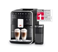 Melitta Barista T Smart Noire, Machine à Café à Grains avec Broyeur et Réservoir à Lait, Système One Touch, Mode 1 à 2 Tasses, Cafetière Connectée, Écran Couleur TFT, F850-102