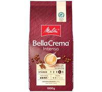 Grains de café entiers, Melitta BellaCrema Intenso, 1 kg, non moulus, pour machine à café automatique, torréfaction forte, torréfiés en Allemagne, intensité 4.